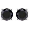 Black Diamond Stud Earrings 4.25 Carats 14K White Gold