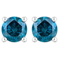 Blue Diamond Earrings 0.66 Carats 14K White Gold