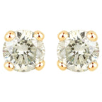 Diamond Stud Earrings 0.84 Carats 14K Yellow Gold