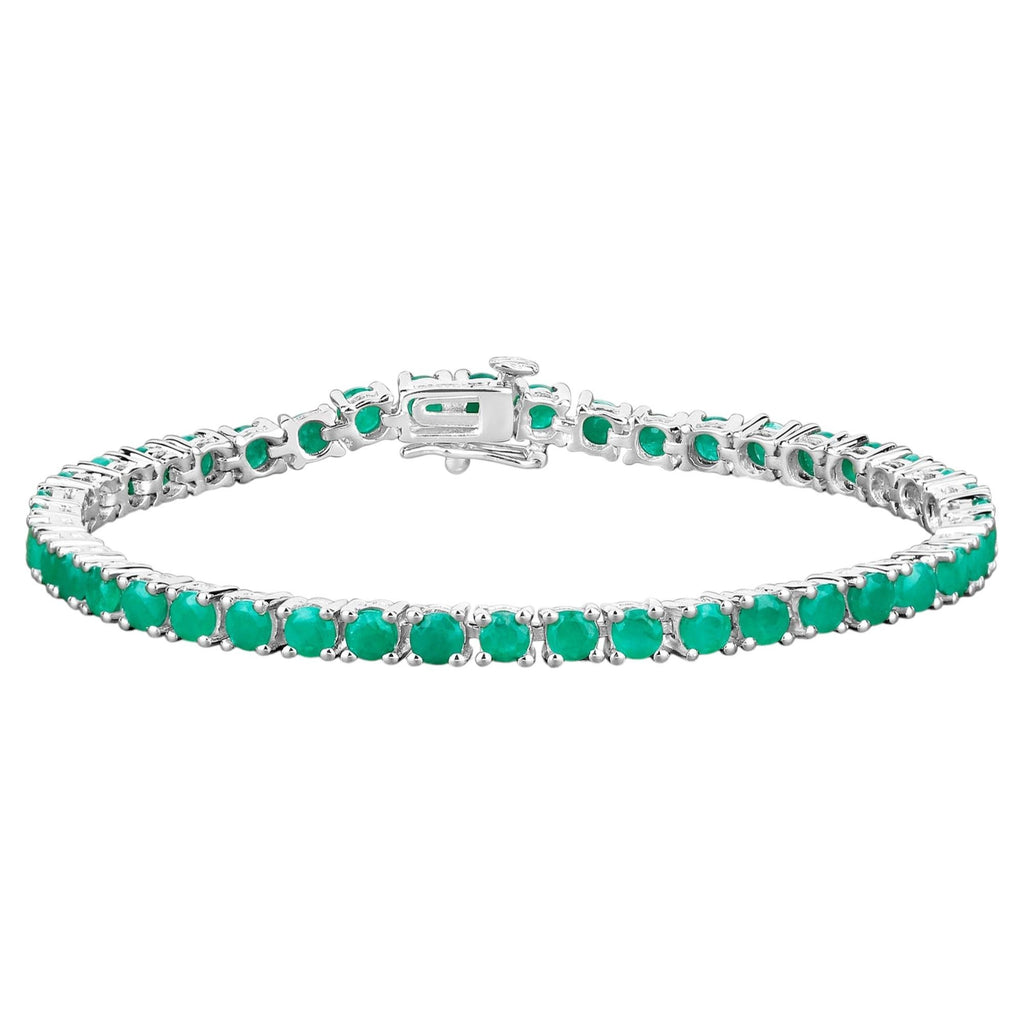 Emerald Bracelet 7.46 Carats Sterling Silver