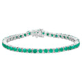 Emerald Bracelet 7.46 Carats Sterling Silver
