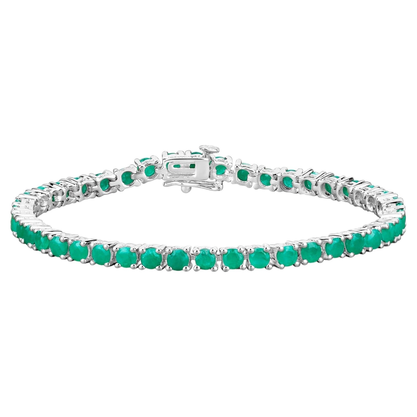 Emerald Bracelet 7.46 Carats Sterling Silver