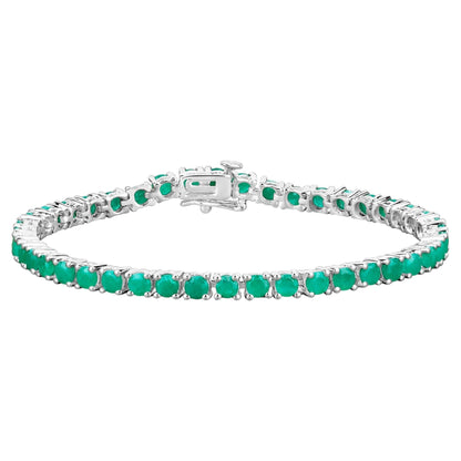 Emerald Bracelet 7.46 Carats Sterling Silver