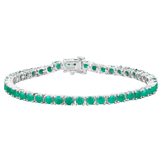 Emerald Bracelet 7.46 Carats Sterling Silver