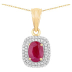 Ruby Pendant With Diamonds 1.68 Carats 14K Yellow Gold
