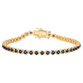 Natural Blue Sapphire Bracelet 3.12 Carats 14K Yellow Gold