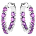Amethyst Earrings 3.18 Carats Sterling Silver