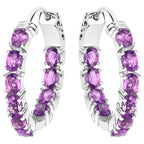 Amethyst Earrings 3.18 Carats Sterling Silver