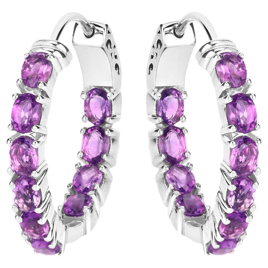 Amethyst Earrings 3.18 Carats Sterling Silver