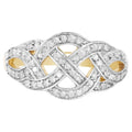 Diamond Knot Ring 0.24 Carats Gold Plated Silver