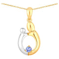 Tanzanite Mom Pendant 0.18 Carats Gold Plated Silver
