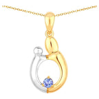 Tanzanite Mom Pendant 0.18 Carats Gold Plated Silver