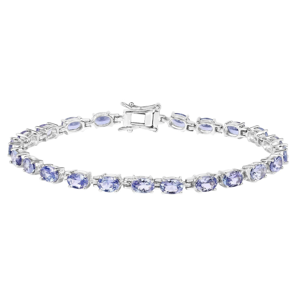 Tanzanite Tennis Bracelet 9.66 Carats Sterling Silver