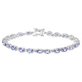 Tanzanite Tennis Bracelet 9.66 Carats Sterling Silver
