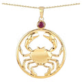 Ruby Cancer Pendant 0.32 Carats Gold Plated Silver