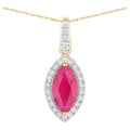 Ruby Pendant With Diamonds 1.58 Carats 14K Yellow Gold