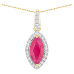 Ruby Pendant With Diamonds 1.58 Carats 14K Yellow Gold