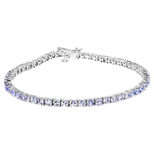 Tanzanite Tennis Bracelet 5.2 Carats Sterling Silver