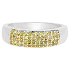 Yellow Diamond Ring 0.2 Carats Sterling Silver