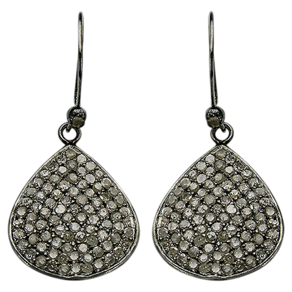 Diamond Cluster Earrings 2.6 Carats Sterling Silver