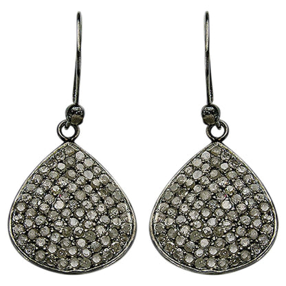 Diamond Cluster Earrings 2.6 Carats Sterling Silver