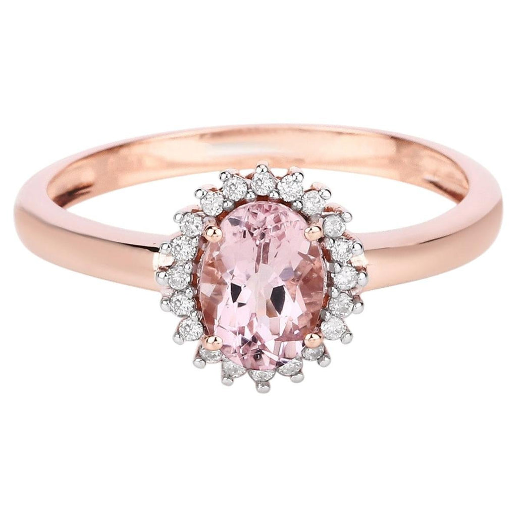 Morganite Ring With Diamonds 0.78 Carats 14K Rose Gold