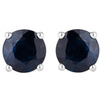 Natural Blue Sapphire Earrings 1.68 Carats 14K White Gold