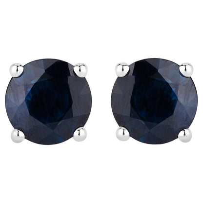 Natural Blue Sapphire Earrings 1.68 Carats 14K White Gold