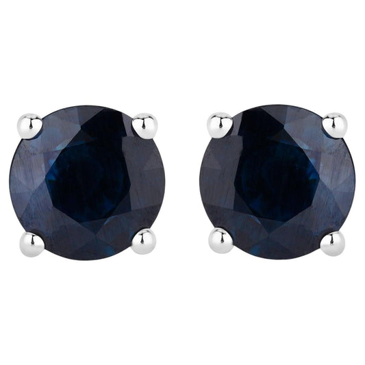 Natural Blue Sapphire Earrings 1.68 Carats 14K White Gold