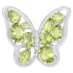 Peridot Butterfly Ring With White Topaz 4.47 Carats Sterling Silver