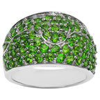 Chrome Diopside Ring 3.34 Carats Sterling Silver