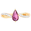 Ruby Ring With Diamonds 0.48 Carats 14K Yellow Gold