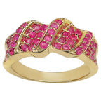 Ruby Ring 1.36 Carats Gold Plated Silver