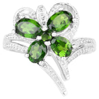 Chrome Diopside Butterfly Ring 1.58 Carats Sterling Silver