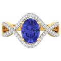 Tanzanite Ring With Diamonds 1.3 Carats 14K Yellow Gold