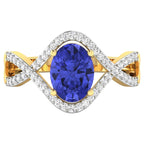 Tanzanite Ring With Diamonds 1.3 Carats 14K Yellow Gold