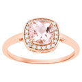 Morganite Ring With Diamonds 0.82 Carats 14K Rose Gold