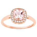 Morganite Ring With Diamonds 0.82 Carats 14K Rose Gold