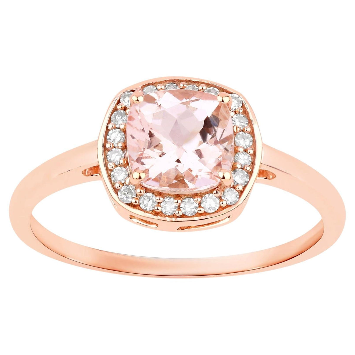 Morganite Ring With Diamonds 0.82 Carats 14K Rose Gold