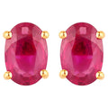Ruby Earrings 1.02 Carats 14K Yellow Gold