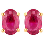 Ruby Earrings 1.02 Carats 14K Yellow Gold