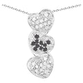 White Diamond Pendant With Black Diamonds 0.42 Carats Sterling Silver