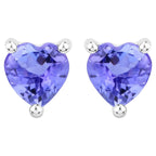 Tanzanite Stud Earrings 0.88 Carats Sterling Silver
