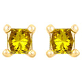Yellow Diamond Stud Earrings 0.24 Carats 14K Yellow Gold
