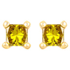 Yellow Diamond Stud Earrings 0.24 Carats 14K Yellow Gold