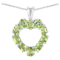 Peridot Heart Pendant 1.68 Carats Sterling Silver