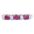 Ruby Ring With Diamonds 0.7 Carats 14K White Gold