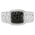 Black Diamond Ring 0.2 Carats Sterling Silver