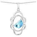 Swiss Blue Topaz Pendant 4.58 Carats Sterling Silver