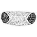 Multicolor Diamond Ring 0.96 Carats Sterling Silver
